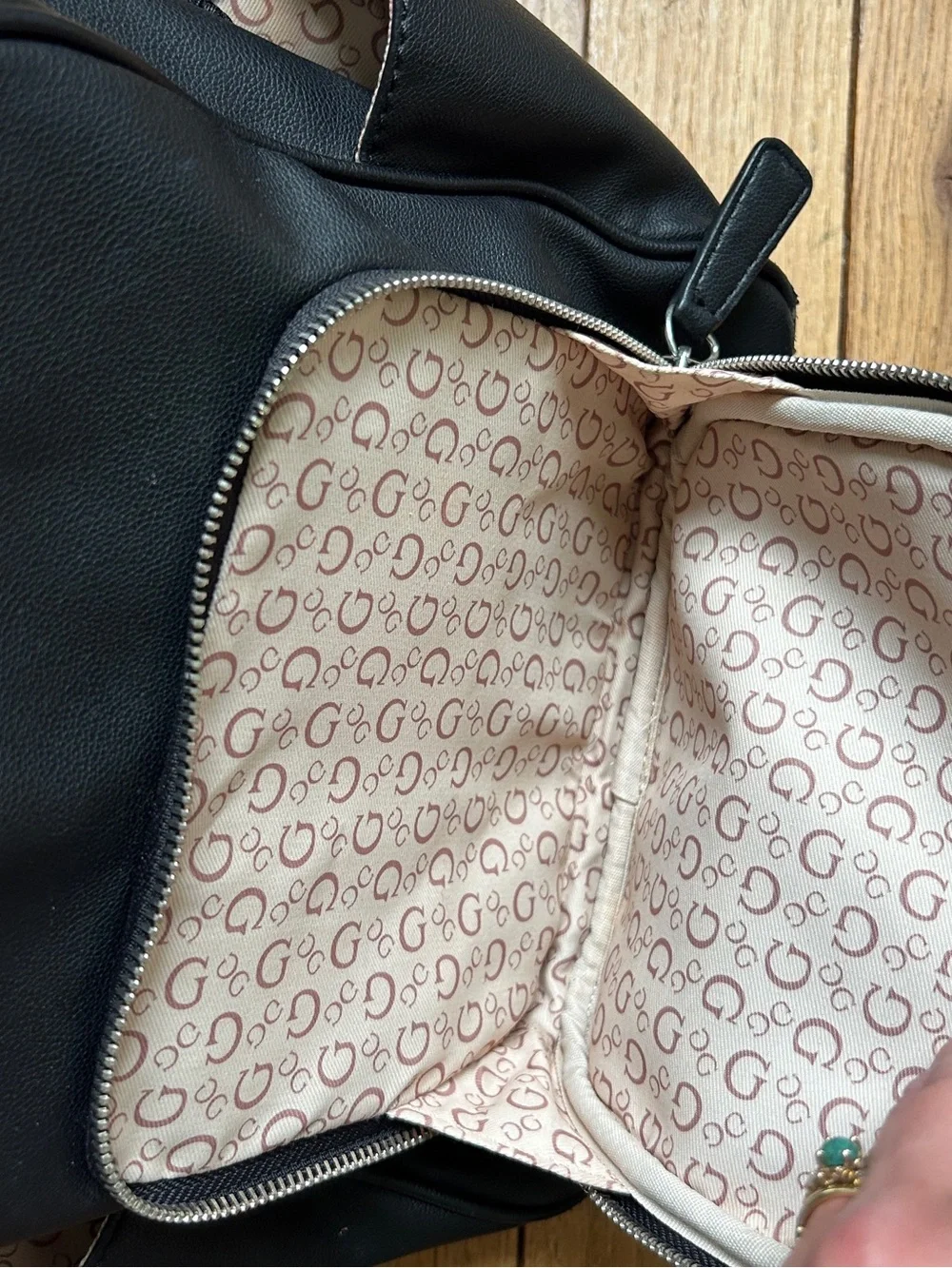 GUESS Black Leather Backpack